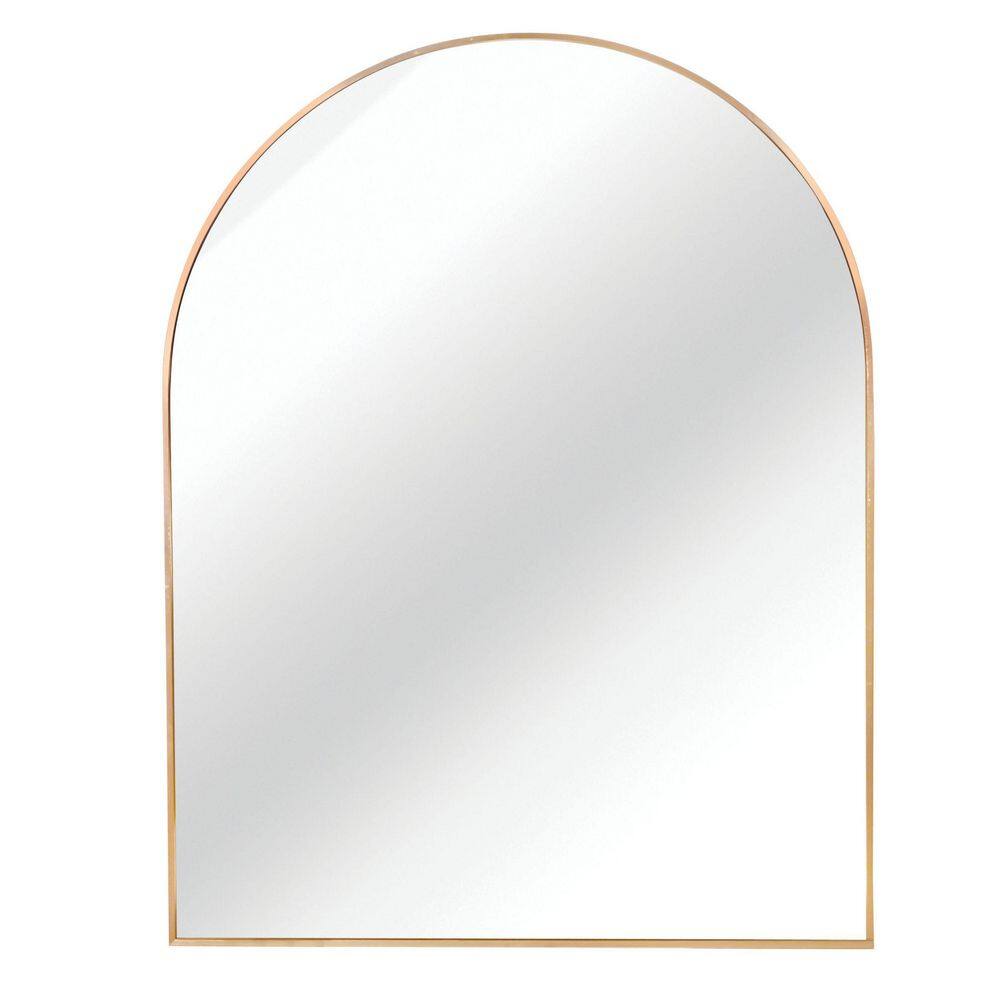 Arcadia 30 in. W x 40 in. H Arched Gold Aluminum Framed Wall Bathroom Vanity Mirror Elegant/Contemporary Design price history on PriceWatchPro