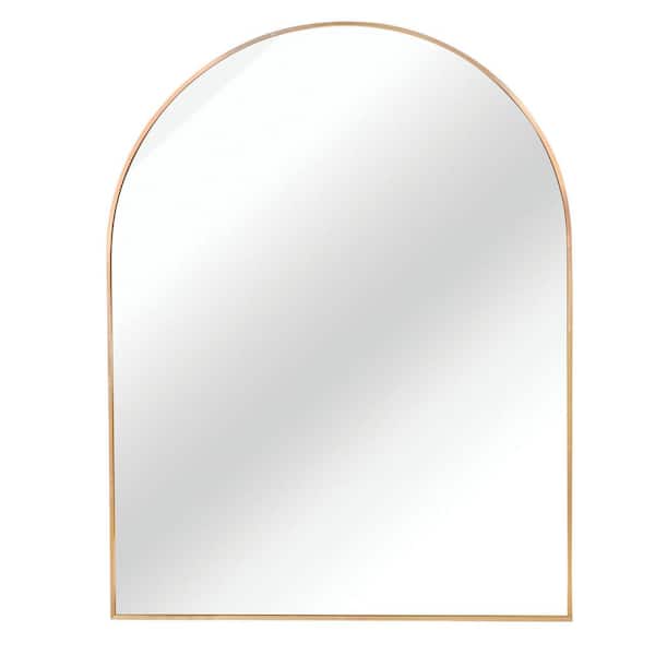 Arcadia 30 in. W x 40 in. H Arched Gold Aluminum Framed Wall Bathroom Vanity Mirror Elegant/Contemporary Design