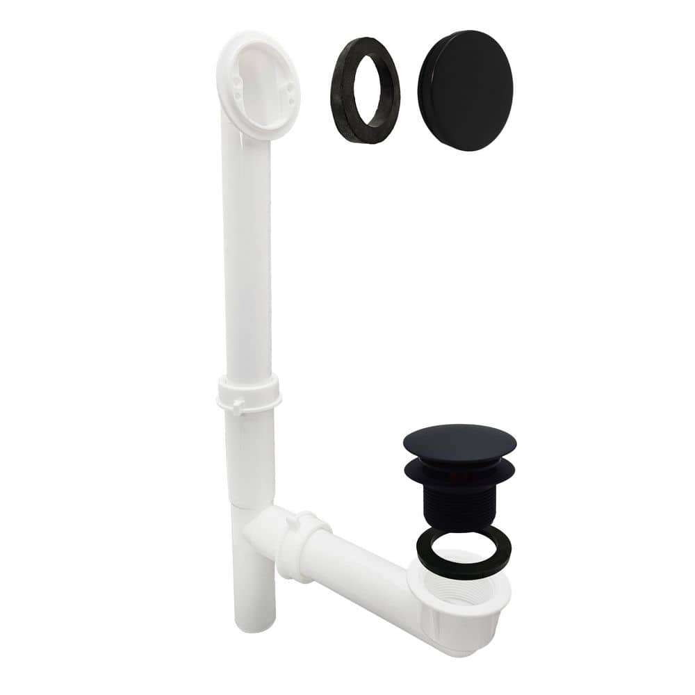 14 in. White Poly Bath Waste and Overflow with European Tip-Toe Drain and Illusionary Faceplate in Matte Black price history on PriceWatchPro