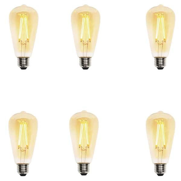 Westinghouse 40W Equivalent Amber ST20 Dimmable Filament LED Light Bulb (6-Pack)