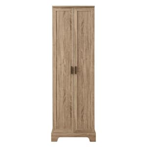 23.30 in. W x 16.90 in. D x 71.20 in. H Brown Storage Linen Cabinet with 2-Doors and Adjustable Shelf