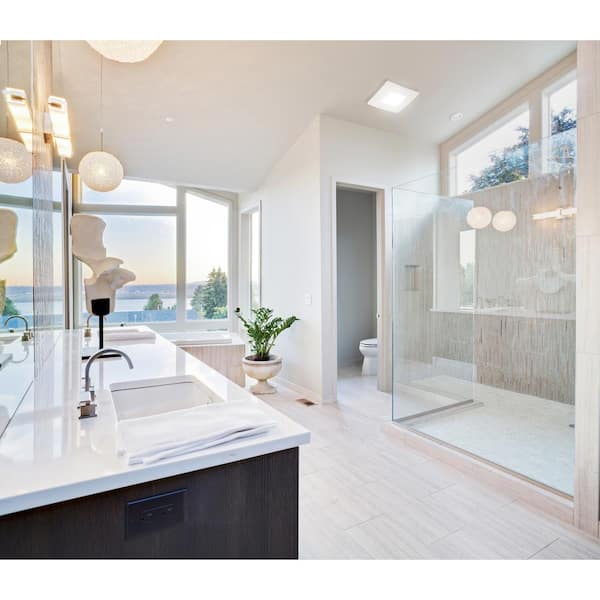 110 CFM Ceiling/Wall Mount Easy Roomside Installation Bathroom/Bath Exhaust Fan w/ Adjustable LED Lighting, ENERGY STAR