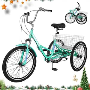 20 in. Wheels Foldable Adult Tricycle 7-Speed Trike, 3-Wheels Bike with Basket for Adults Exercise Outdoor Fitness