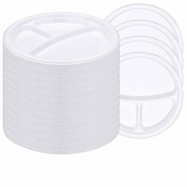 10 in. White Multicolor Disposable Plastic Plates Disposable Tableware Plates (100 Per Case)