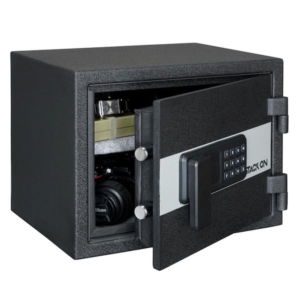 STACK-ON 0.8 cu. ft. Personal Fire and Waterproof Safe with Electronic Lock, Black