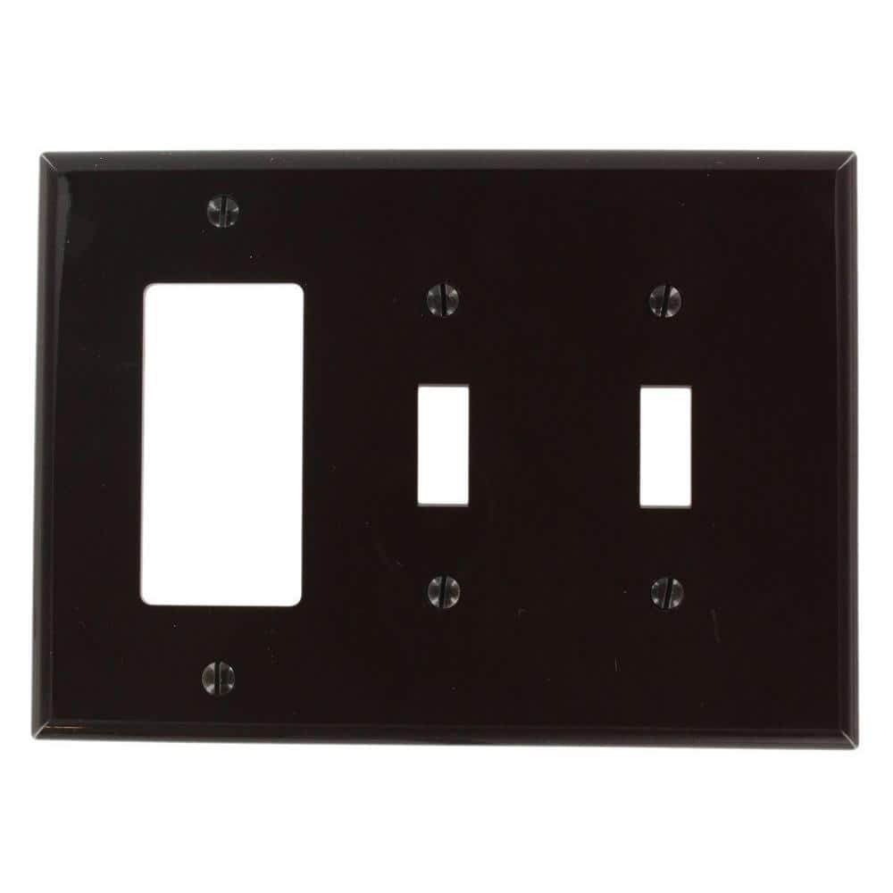 Leviton Brown 2Gang 2Toggle/1Decorator/Rocker Wall Plate (1Pack