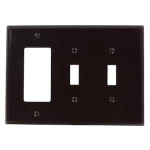 Brown 2-Gang 2-Toggle/1-Decorator/Rocker Wall Plate (1-Pack)