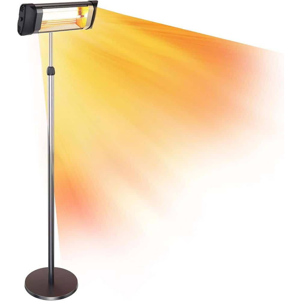 Silver Infrared Electric Pole Mounted Outdoor Heater with Remote