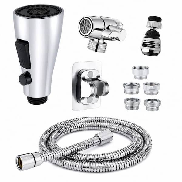 2.5 in. H x 7 in. W x 3.5 in. D Faucet Sink Sprayer Attachment Set with Hose, Faucet Aerator and Brass Diverter Valve