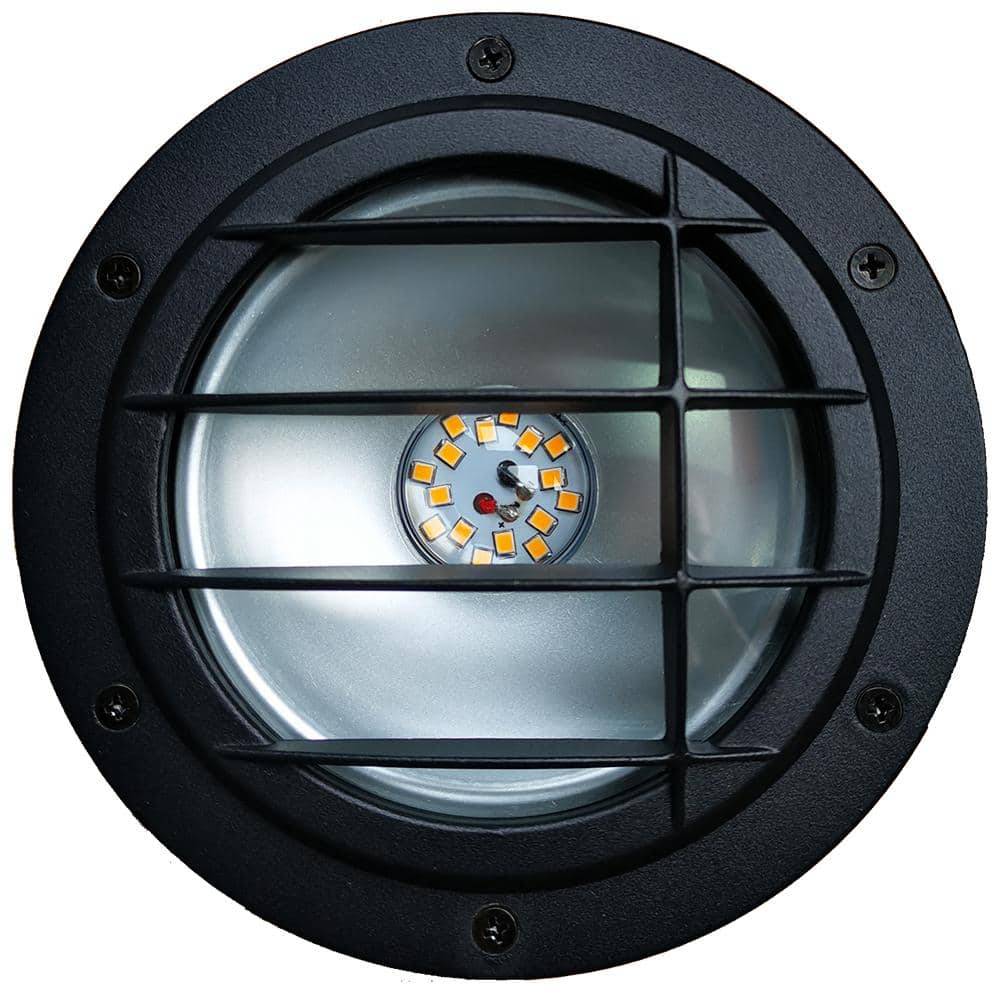 Hampton Bay Low Voltage 500 Lumens Black Outdoor Integrated LED In Ground Well Light; Weather/Water/Rust Resistant