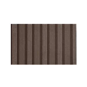 Brown Stripe 16 in. x 24 in. PVC Door Mat
