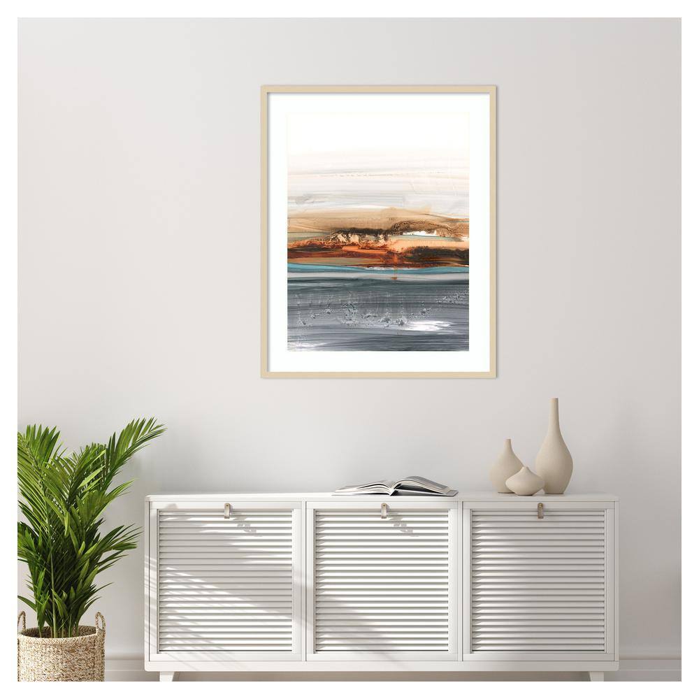 Sienna Dunes II 33"x41" Natural Framed Abstract Wall Art
