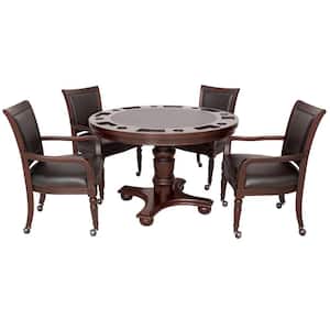 Harvil 3 In 1 Poker Table with 4 Chairs - 3N1OAK