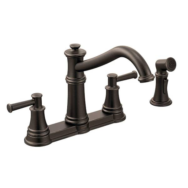 MOEN Belfield 2-Handle Standard Kitchen Faucet with Side Spray in Oil Rubbed Bronze