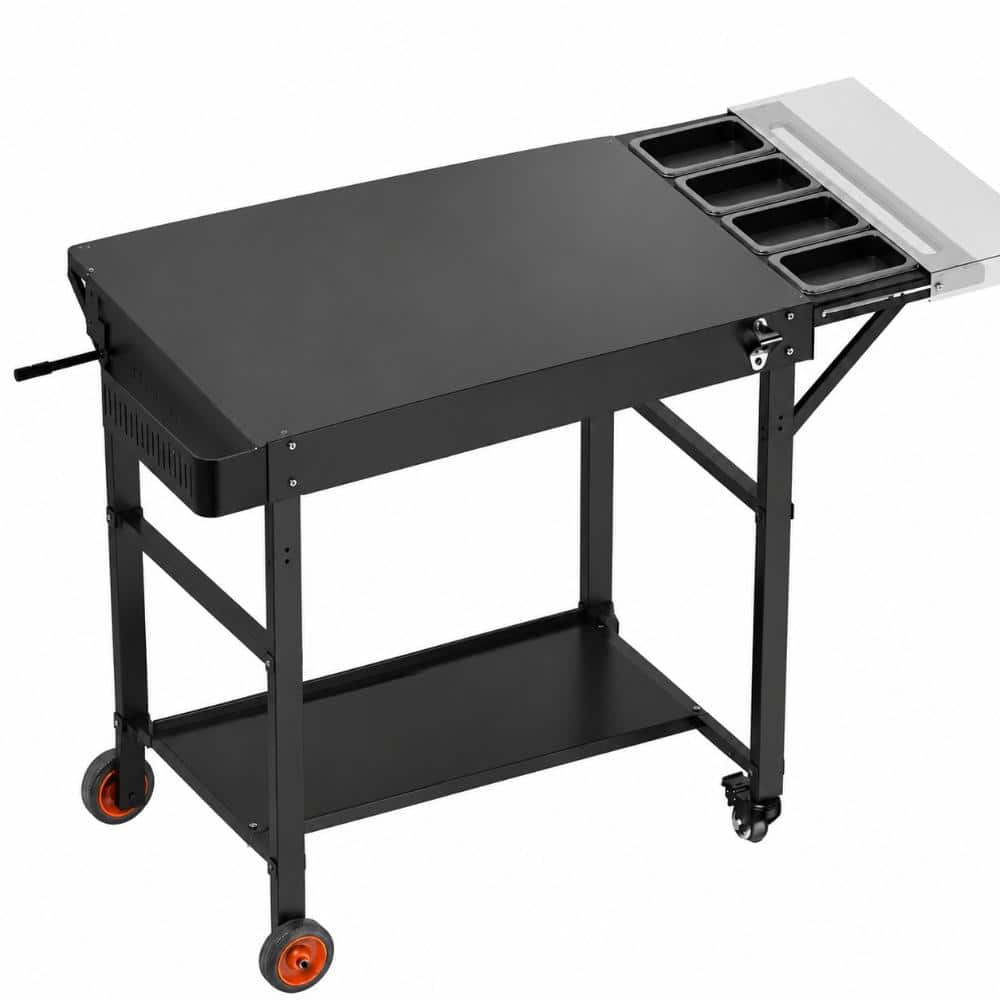 Pizza Oven Grill Cart with Extendable Desk and Topping Station, 450 lb Capacity Heavy-Duty Stand for Outdoor Ovens price history on PriceWatchPro