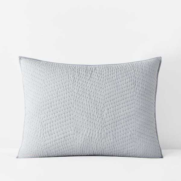 Company Cotton Gray Solid Standard Sham