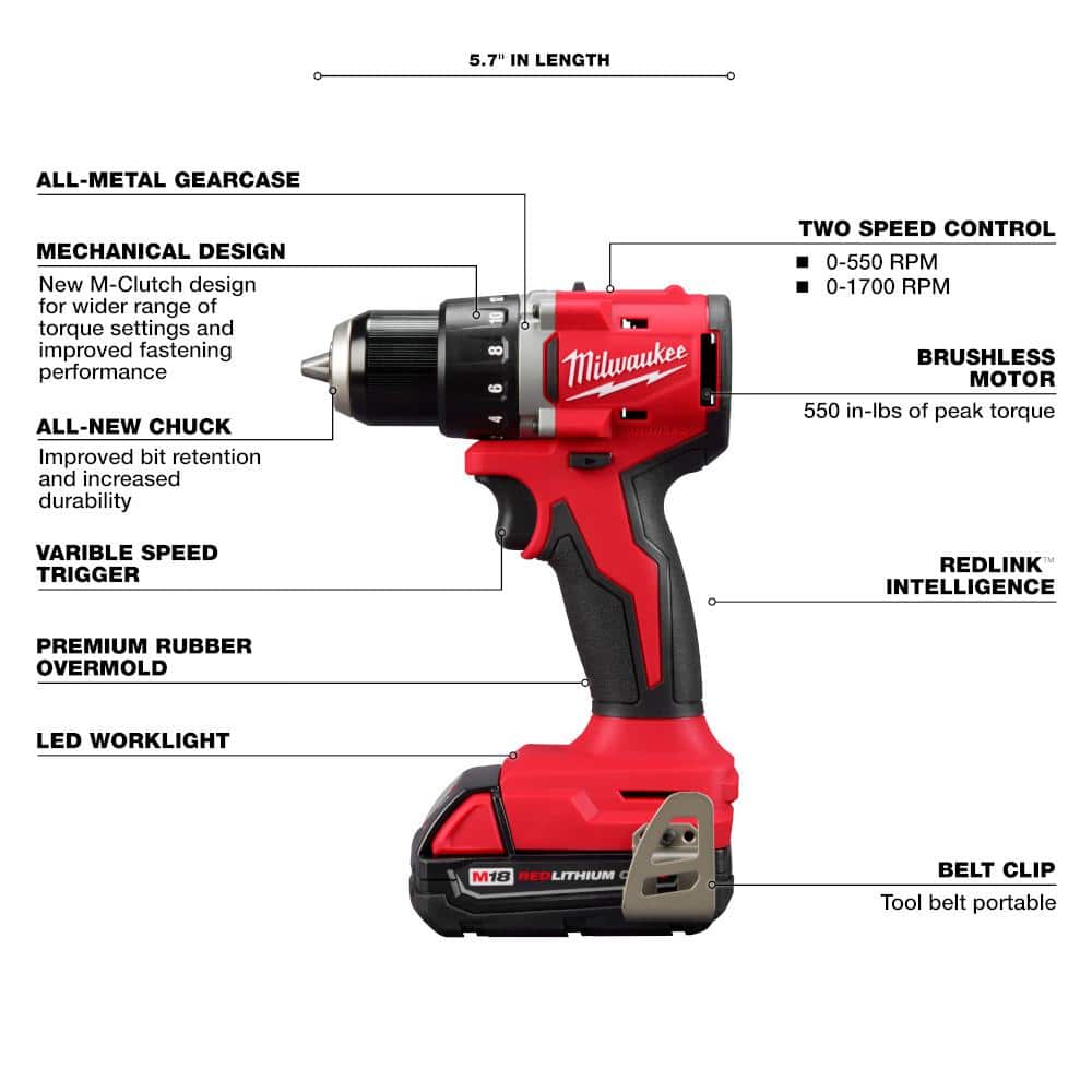 Milwaukee M18 Compact Brushless Drill/Impact Combo - Image 4