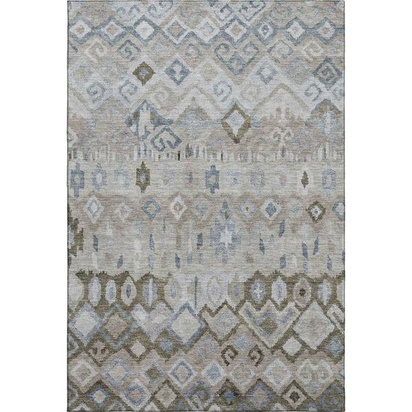 Mayfield Premium Machine Washable Abstract AMF2303 Beige 10 ft. x 14 ft. Area Rug