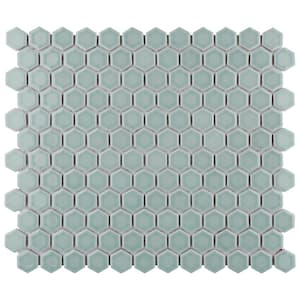 Tribeca 1 in. Hex Glossy Mist 10-1/4 in. x 11-7/8 in. Porcelain Mosaic Tile (8.6 sq. ft./Case)