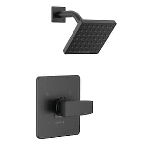 Modern Angular 1-Handle Wall Mount Shower Only Trim Kit in Matte Black (Valve Not Included)