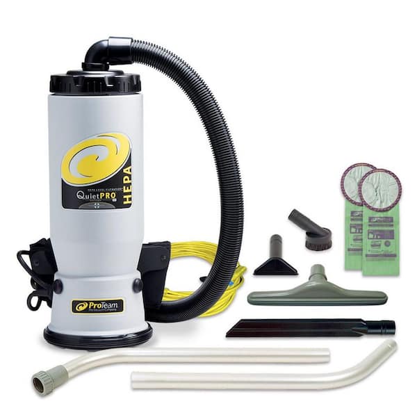 ProTeam QuietPro BP 6 Qt. Backpack Vacuum Cleaner with Carpet 2-Piece Wand Tool Kit