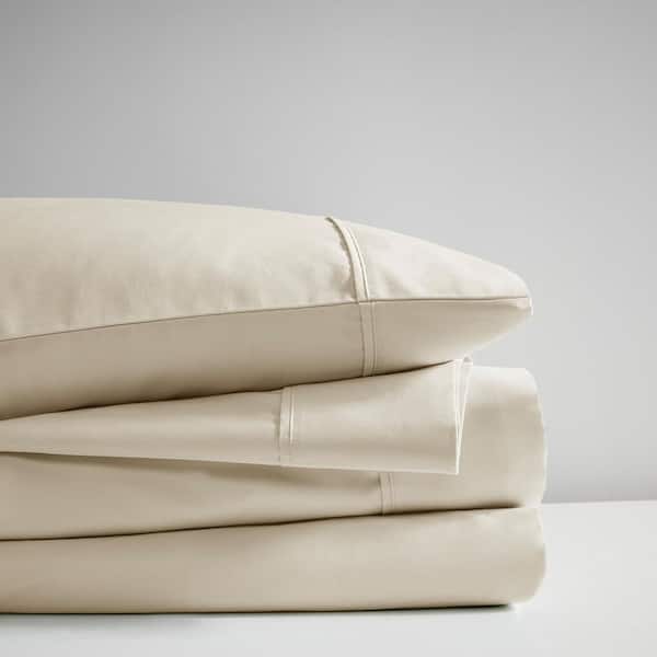 Madison Park 300-Thread Count Organic 4-Piece Taupe Cotton Queen