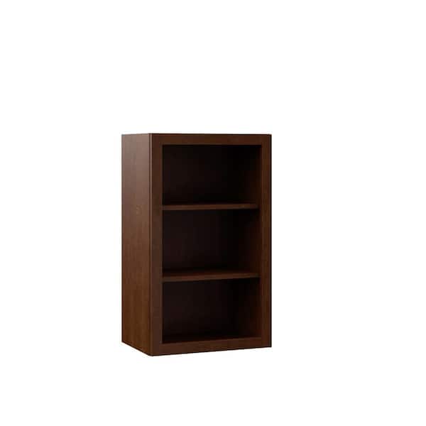 Hampton Bay Designer Series Soleste Assembled 18x30x12 in. Wall Open Shelf Kitchen Cabinet in Spice