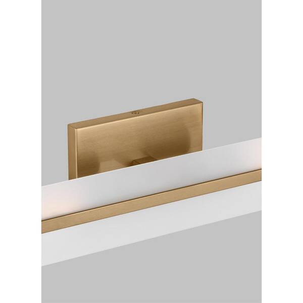 Generation Lighting - Studio Dex 17.875 in. Small 2-Light Satin Brass Vanity Light with Satin Etched Glass Shade