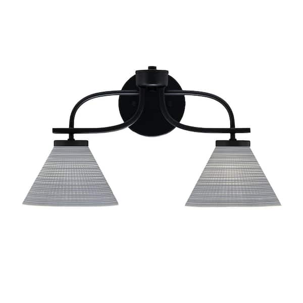 Unbranded Olympia 18.75 in. 2-Light Matte Black Vanity Light