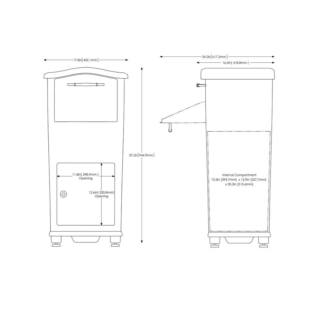 Black Locking Aluminum Parcel Drop Box with Rotating Drum
