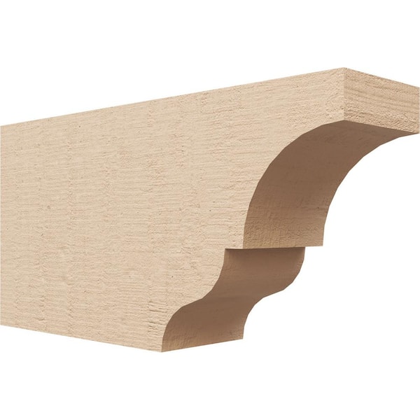 Ekena Millwork 4-in. x 8-in. x 16-in. Asheboro Woodgrain, Primed Tan Timberthane Polyurethane Rafter Tail Brace