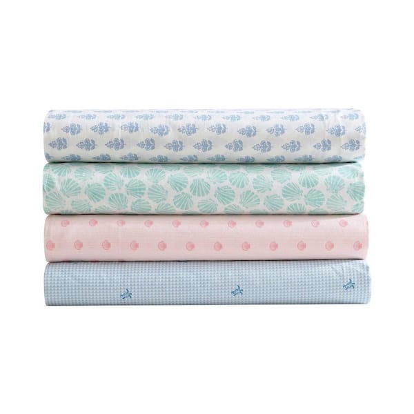 新品LAURA ASHLEY ダブルデュベカバー 190×210cm Laura Ashley Norella 3-Piece Pink Cotton Twin XL Sheet Set