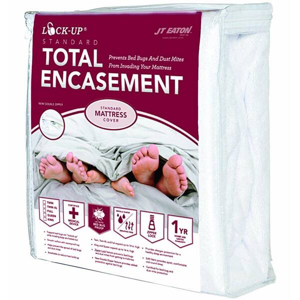 JT Eaton Lock-Up Twin Size Standard Total Mattress Encasement for Bed Bug Protection