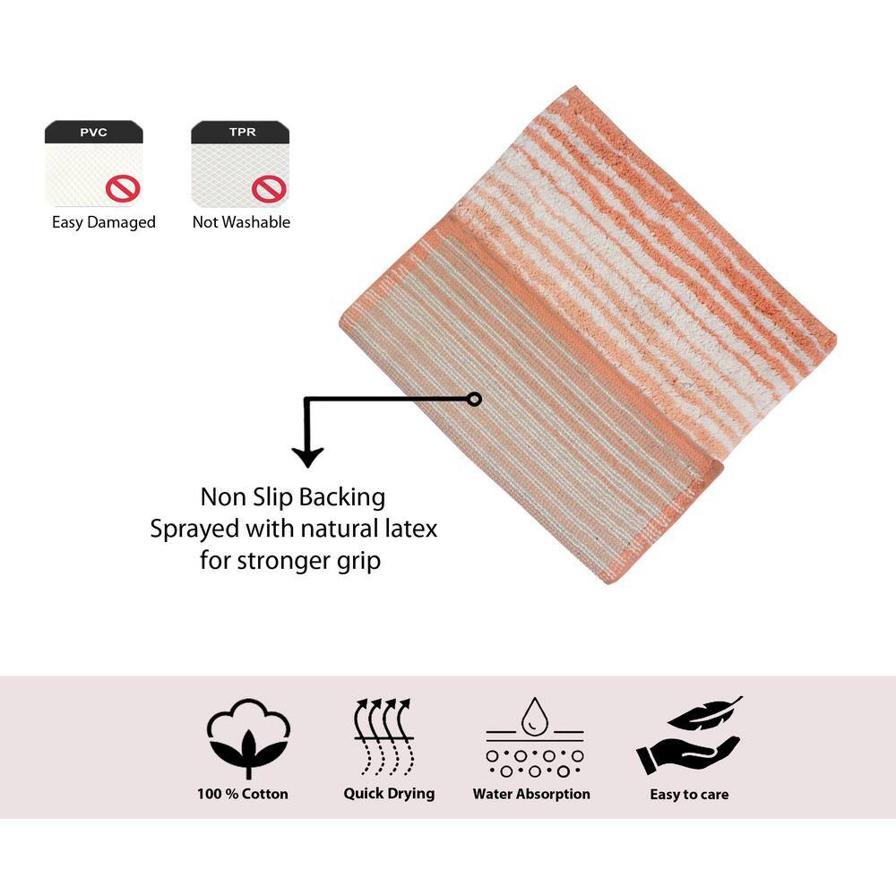 Coral Cotton 3-Piece Bathroom Rug Set with Contour
