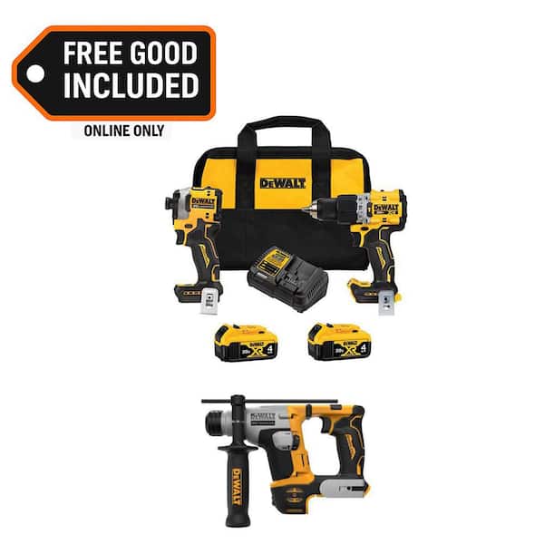 20V MAX Lithium-Ion Cordless 3-Tool Combo Kit and 5/8 in.SDS Plus Hammer Drill w/(2) Flexvolt 6 Ah Batteries and Charger