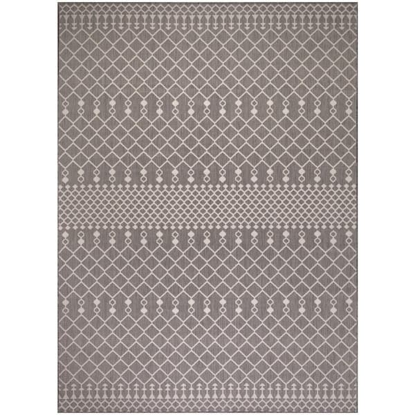 Positano Charcoal 12 ft. x 15 ft. Moroccan Contemporary Area Rug