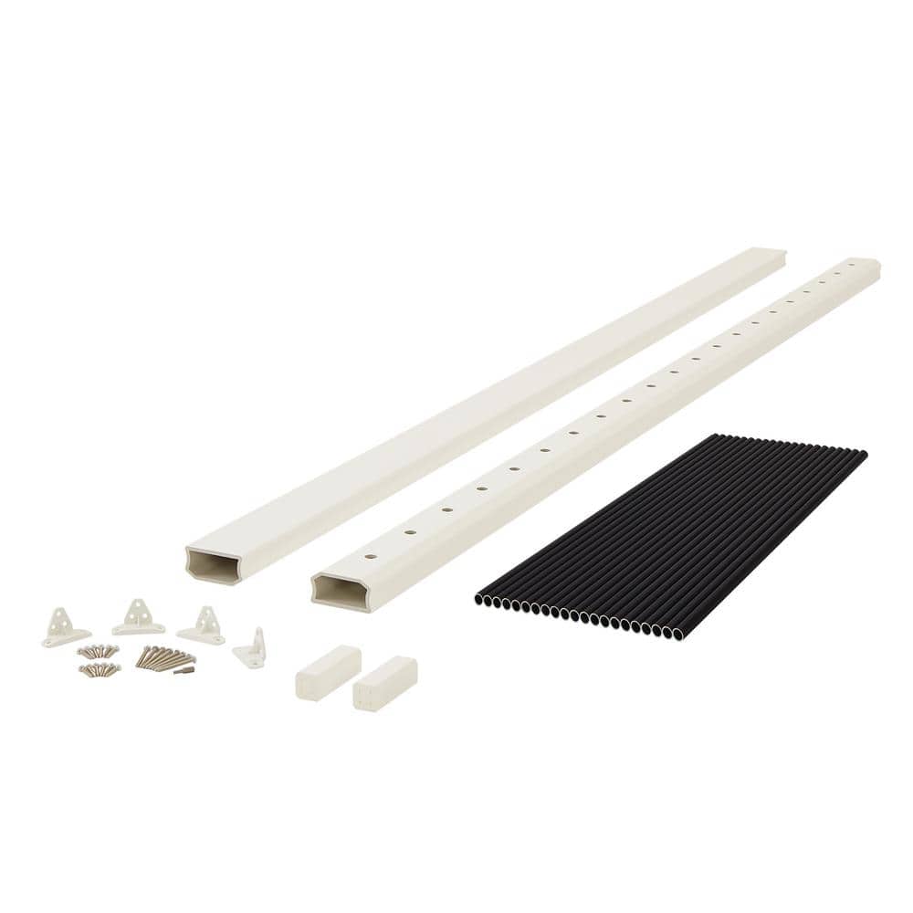 BRIO 42 in. x 96 in. (Actual: 42 in. x 94 in.) White PVC Composite Line Rai