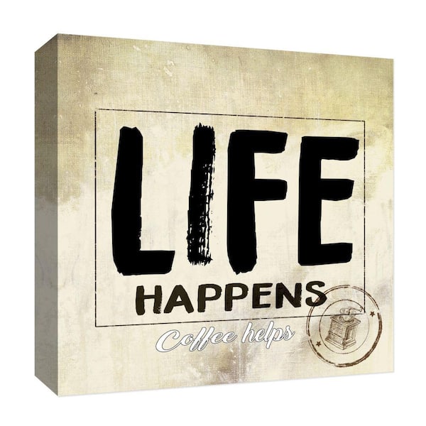 PTM Images Coffee Helps'' Canvas Abstract Wall Art 15 in. x 15 in.