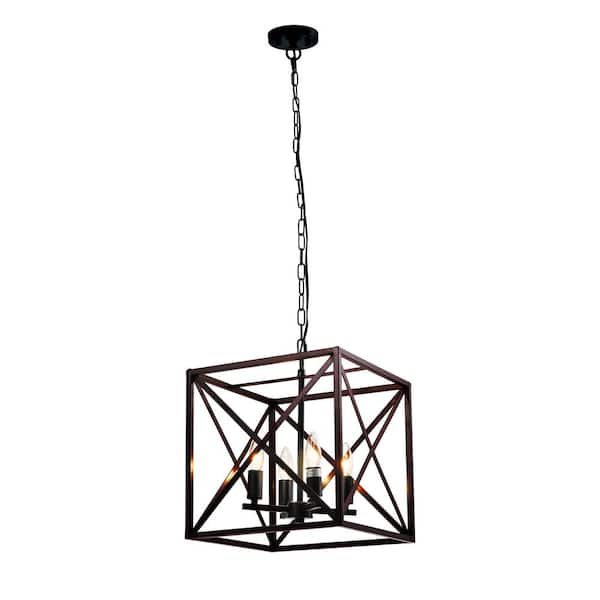 Maxax 4-Light Dark wood Candlestick Chandelier