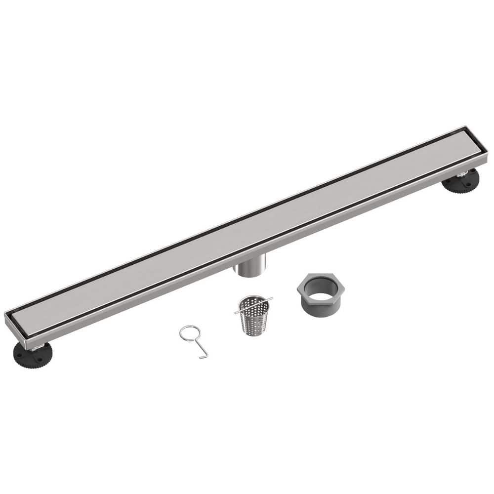 32 in. Stainless Steel Linear Shower Drain with Tile Insert Grate in Brushed Nickel price history on PriceWatchPro