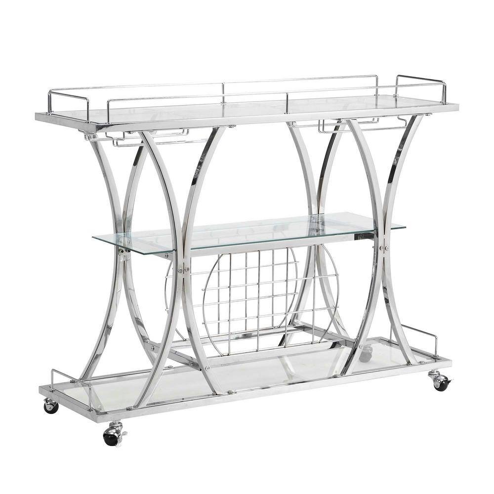 Whatseaso Contemporary Chrome Kitchen Cart LNNK110502075 The Home Depot