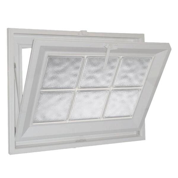 Hy-Lite 25 in. x 19 in. Acrylic Block Hopper Vinyl Window