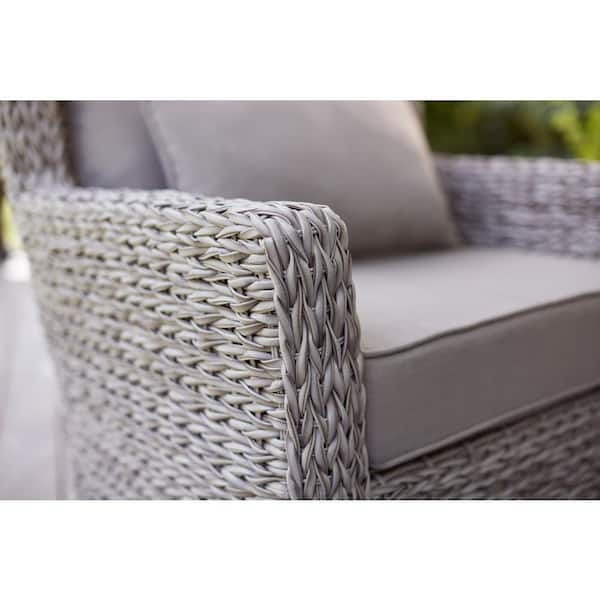 Hampton Bay Megan Gray 3 Piece Wicker Patio Chat Set with