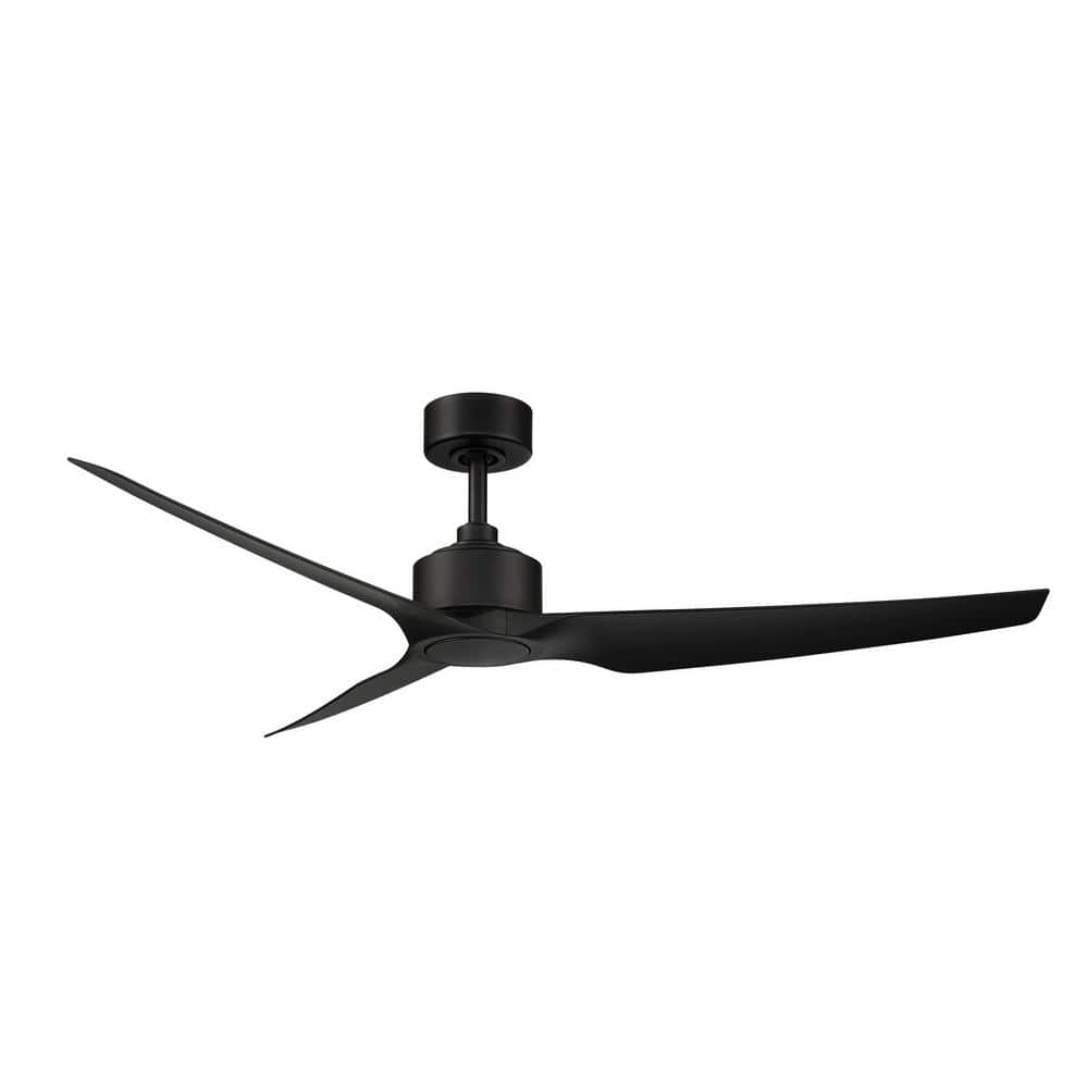 60" Matte Black Smart Ceiling Fan with Remote and 3 Blades