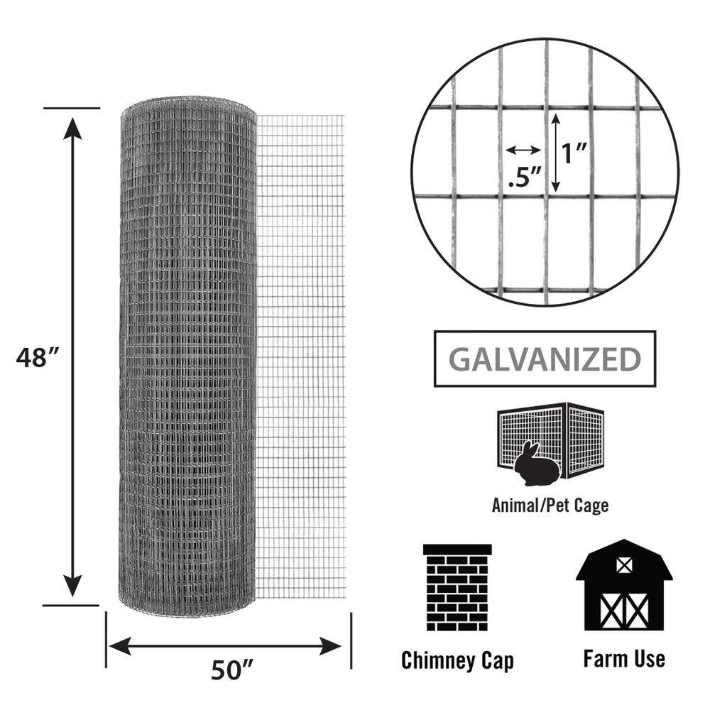 48in x 50ft Galvanized Steel Welded Wire Fence