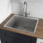 22 in. x 22 in. x 12 in. Deep Single Bowl Top Mount Stainless Steel Utility Sink