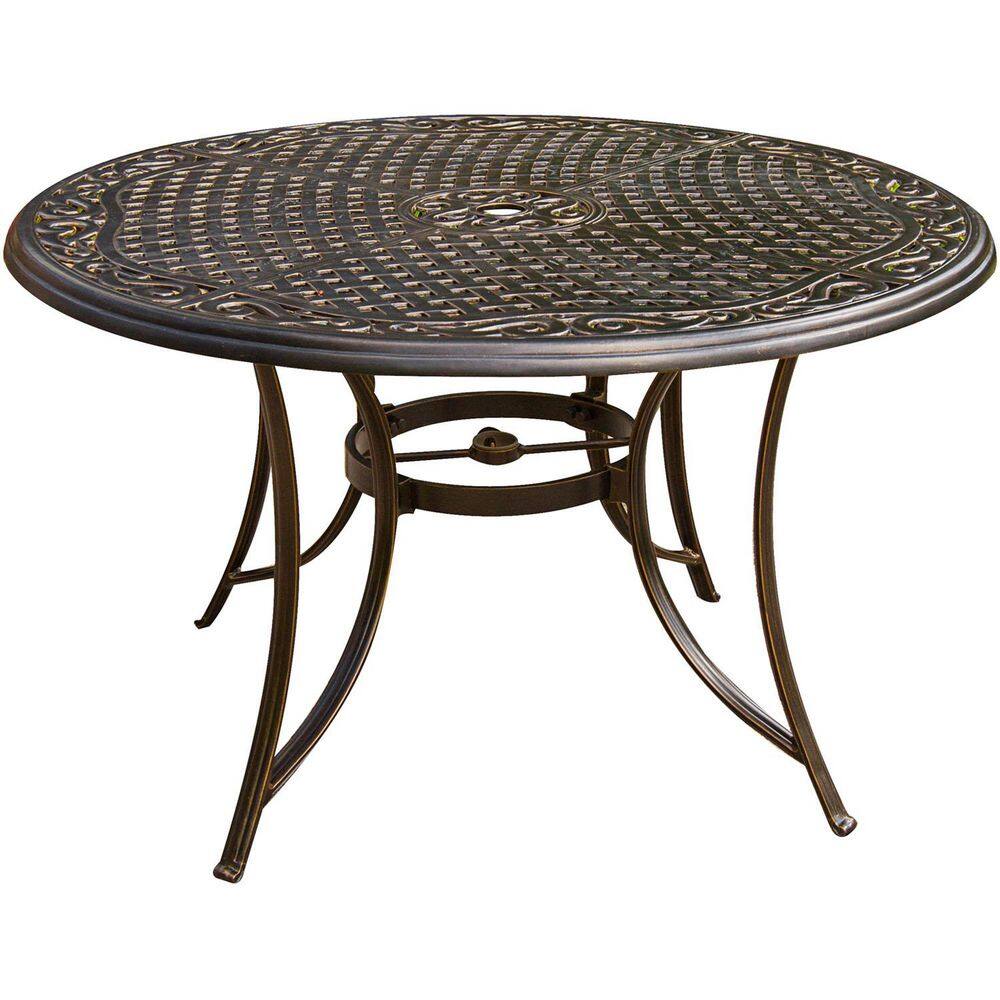 Hanover 5-Piece Blue Cushioned Aluminum Outdoor Dining Set with Swivel Chairs