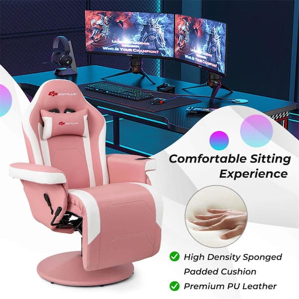 Costway Polyurethane Height Adjustable Swivel Gaming Chair