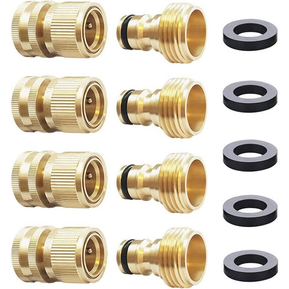 Garden Hose Quick Connect Solid Brass Quick Coupler 3/4 in. (Pack of 4)  B07T18NPPM - The Home Depot