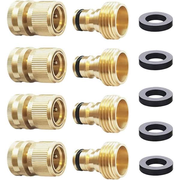 Unbranded Garden Hose Quick Connect Solid Brass Quick Coupler 3/4 in. (Pack of 4)